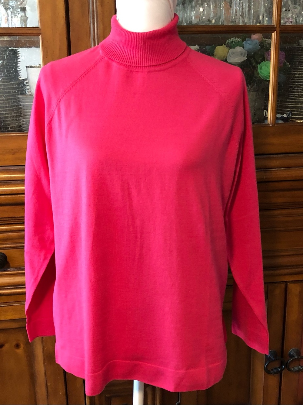 NWT Talbots Bright Pink Turtleneck Sweater